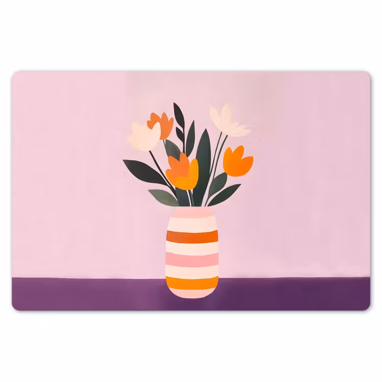 Tulpen - Vaas - Strepen - Paars Placemat vinyl groot -zzsfeer1_Kitchenyeah-website