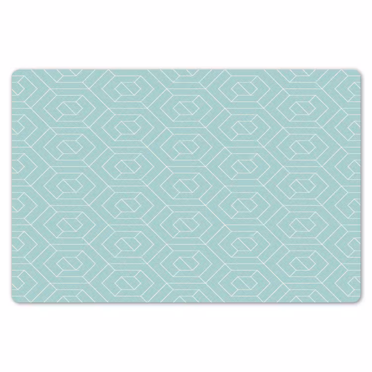 Turquoise - Patroon - Lijnen Placemat vinyl groot 368 -zzsfeer1_Kitchenyeah-website