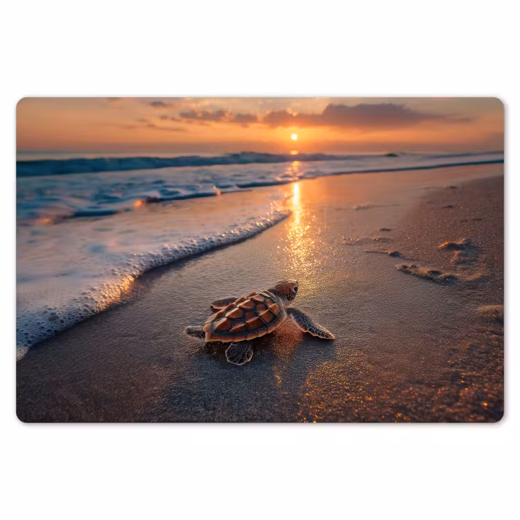 Schildpad - strand - Zonsondergang Placemat vinyl groot -zzsfeer1_Kitchenyeah-website