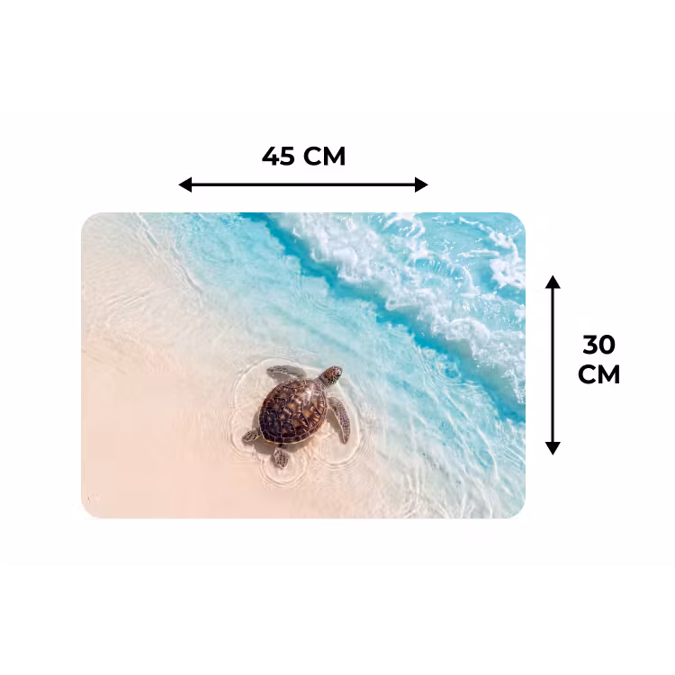 Schildpad - Helder water - Strand - Dieren - Natuur Placemat vinyl groot -specs