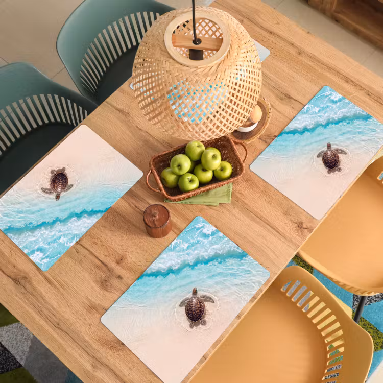 Schildpad - Helder water - Strand - Dieren - Natuur Placemat vinyl groot -zzsfeer5_Kitchenyeah-website