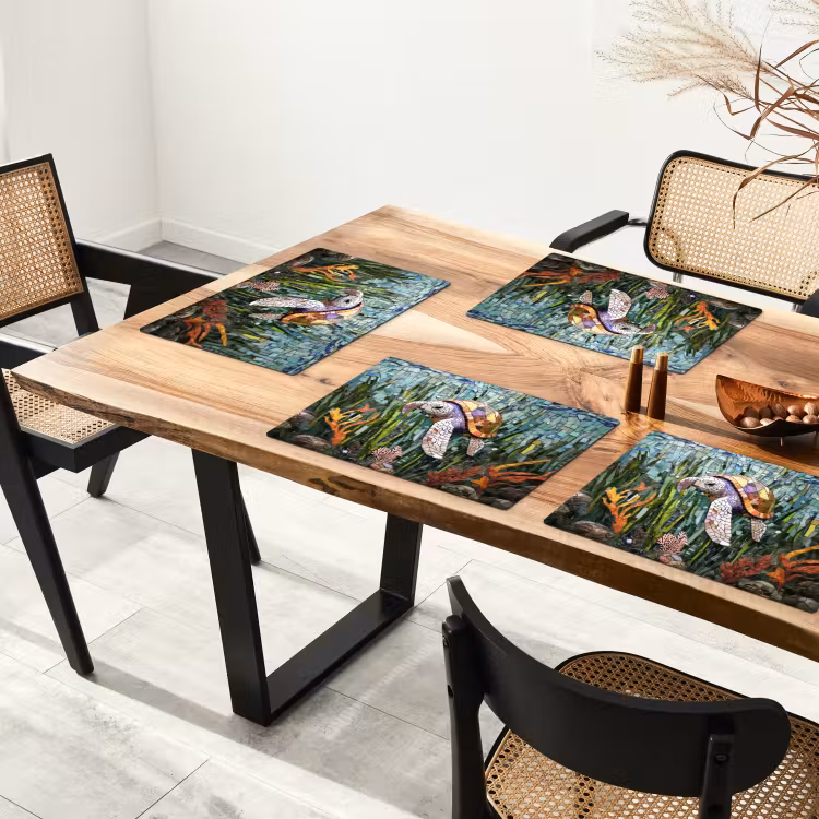 Schildpad - Zeewier - Mozaïek Placemat vinyl groot -zzsfeer4_Kitchenyeah-website