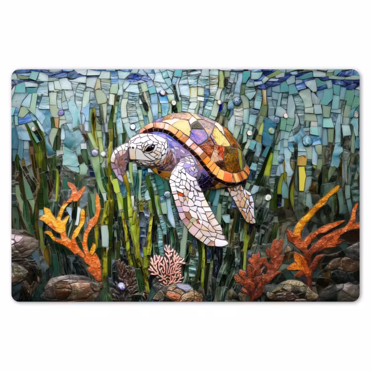 Schildpad - Zeewier - Mozaïek Placemat vinyl groot -zzsfeer1_Kitchenyeah-website