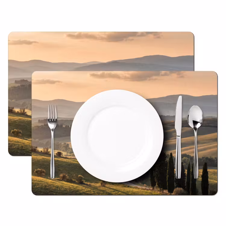 Toscaans - Landschap - Heuvels Placemat vinyl groot -zzsfeer2_Kitchenyeah-website