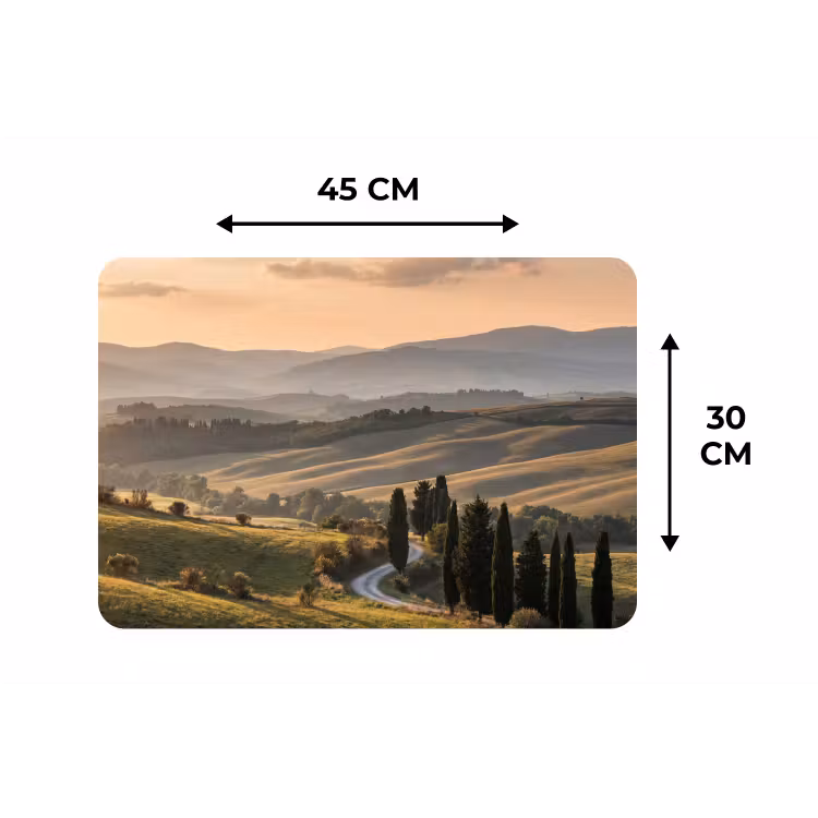 Toscaans - Landschap - Heuvels Placemat vinyl groot -specs