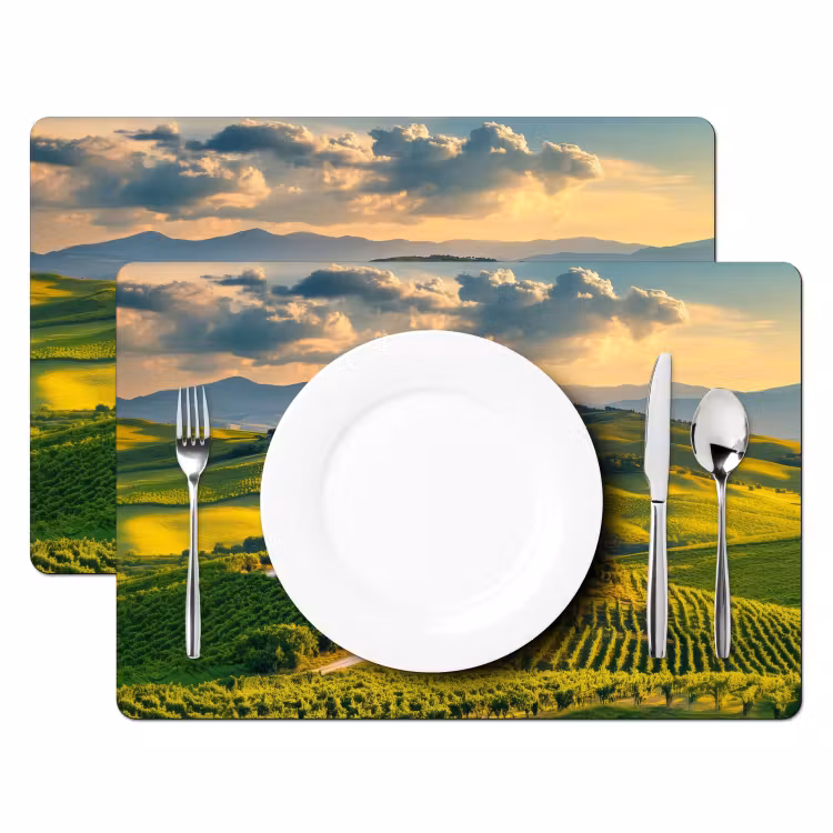 Toscane - Landschap - Wijngaarden Placemat vinyl groot -zzsfeer2_Kitchenyeah-website