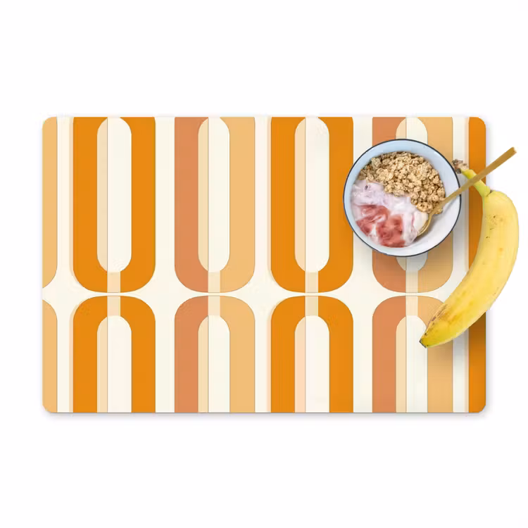 U-vorm - Retro - Oranje Placemat vinyl groot 368 -zzzproduct_Kitchenyeah-website