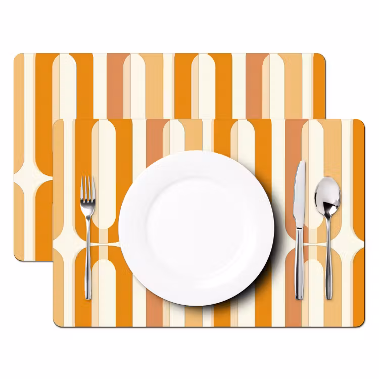 U-vorm - Retro - Oranje Placemat vinyl groot 368 -zzsfeer2_Kitchenyeah-website