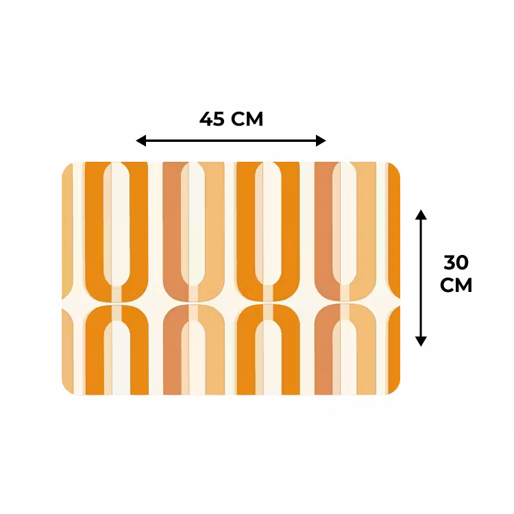 U-vorm - Retro - Oranje Placemat vinyl groot 368 -specs