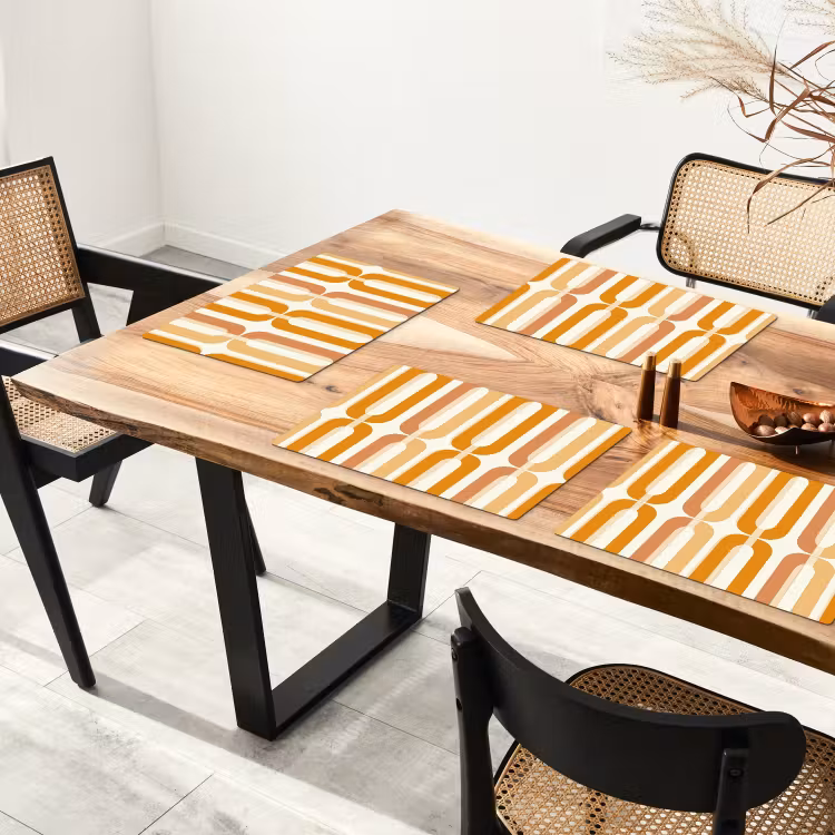 U-vorm - Retro - Oranje Placemat vinyl groot 368 -zzsfeer4_Kitchenyeah-website