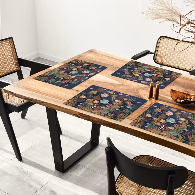 Onderwaterwereld - Vissen - Koraal - Illustratie - Kleurrijk Placemat vinyl groot -zzsfeer4_Kitchenyeah-website
