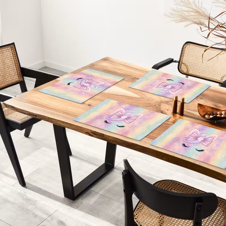 Eenhoorn - Glitters - Regenboog - Pastel Placemat vinyl groot -zzsfeer4_Kitchenyeah-website