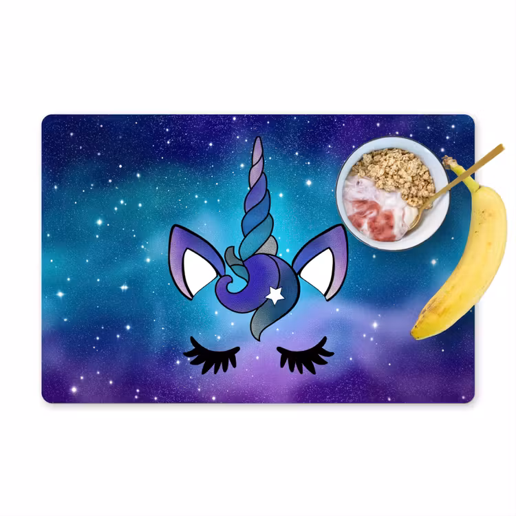 Eenhoorn - Sterrenhemel - Ster - Blauw Placemat vinyl groot -zzzproduct_Kitchenyeah-website