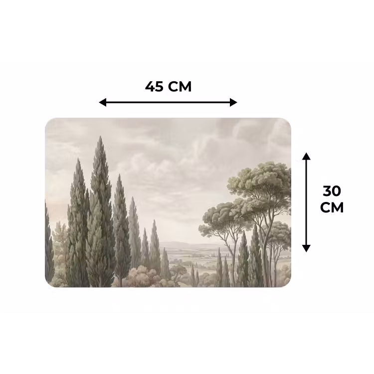 Vallei - Bos - Natuur - Groen Placemat vinyl groot -specs