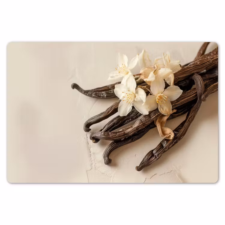 Vanille - Bloemen - Beige Placemat vinyl groot -zzsfeer1_Kitchenyeah-website