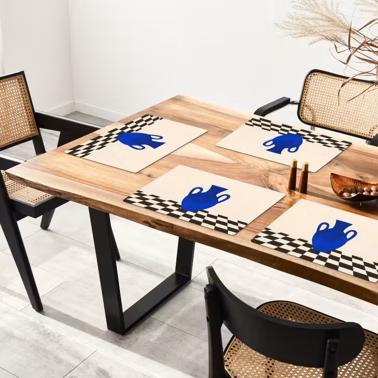 Vaas - Blauw - Geblokt - Modern Placemat vinyl groot -zzsfeer4_Kitchenyeah-website