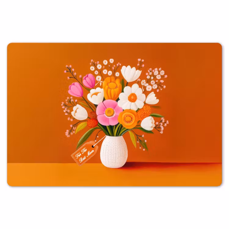 Vaas - Bloemen - Oranje Placemat vinyl groot -zzsfeer1_Kitchenyeah-website