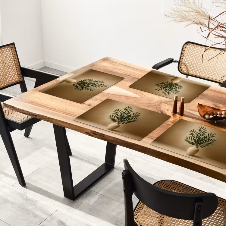 Vaas - Olijftakken - Bladeren - Beige Placemat vinyl groot -zzsfeer4_Kitchenyeah-website
