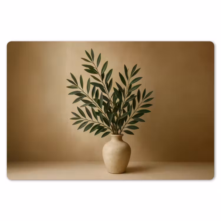 Vaas - Olijftakken - Bladeren - Beige Placemat vinyl groot -zzsfeer1_Kitchenyeah-website