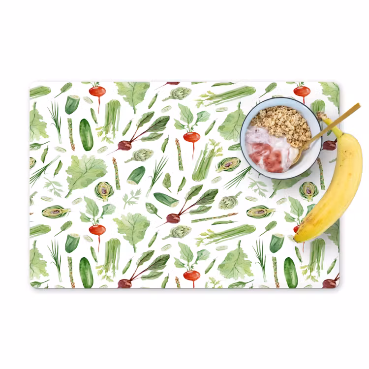 Groente - Patroon - Groen - Rood Placemat vinyl groot 368 -zzzproduct_Kitchenyeah-website