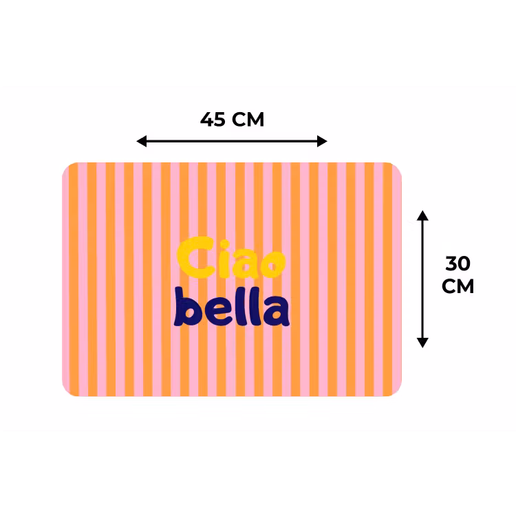 Verticaal - Strepen - Oranje - Ciao bella Placemat vinyl groot -specs