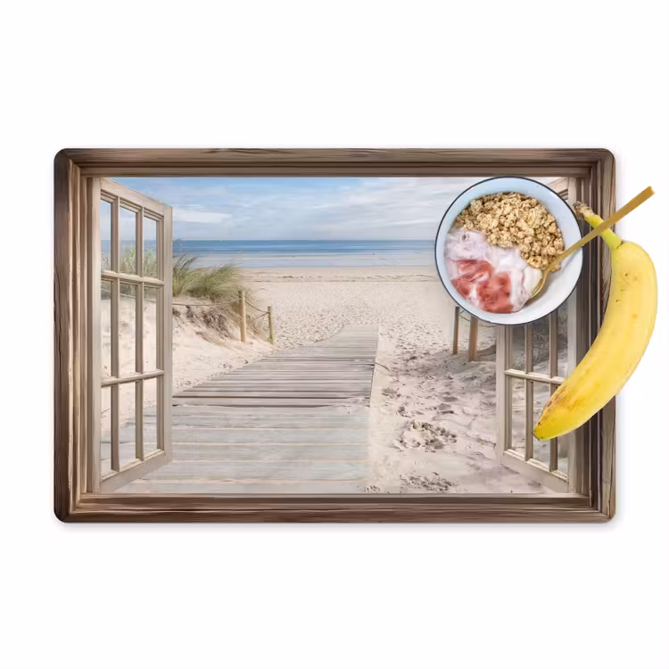 Doorkijk - Strand - Duinen - Pad - Landschap Placemat vinyl groot -zzzproduct_Kitchenyeah-website