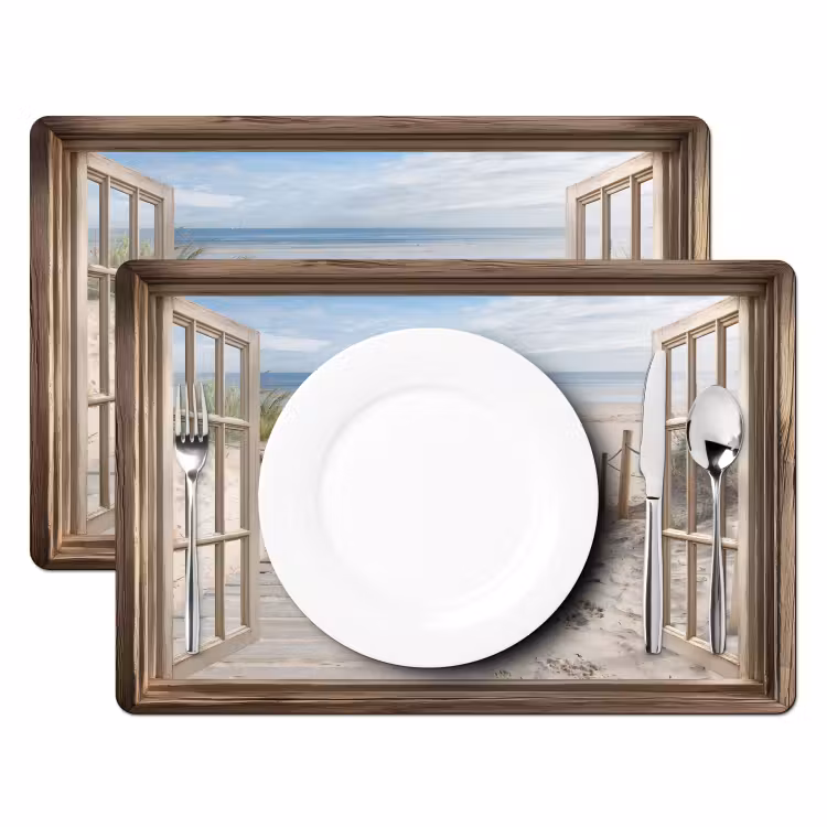 Doorkijk - Strand - Duinen - Pad - Landschap Placemat vinyl groot -zzsfeer2_Kitchenyeah-website