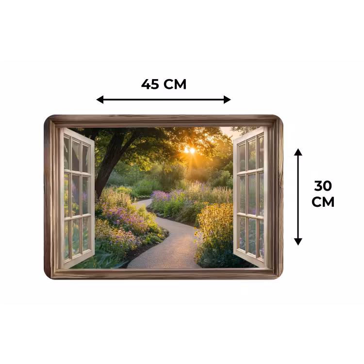 Doorkijk - Bloemen - Natuur - Zon - Pad Placemat vinyl groot -specs