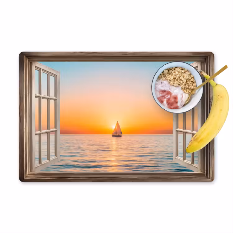 Doorkijk - Zee - Boot - Zonsondergang Placemat vinyl groot -zzzproduct_Kitchenyeah-website