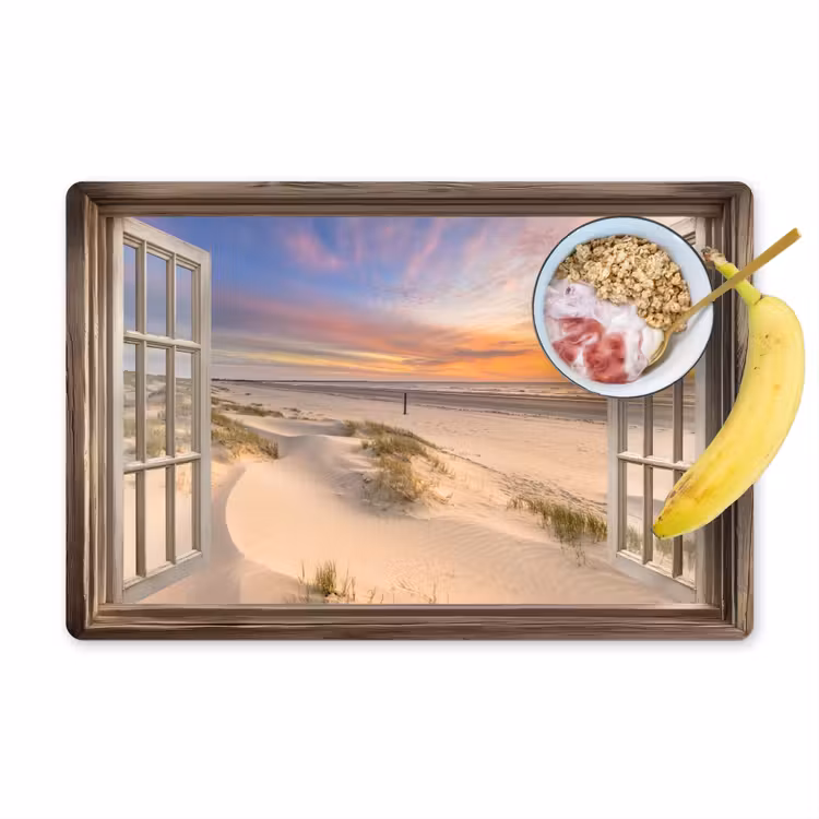 Doorkijk - Strand - Duinen - Natuur - Landschap Placemat vinyl groot -zzzproduct_Kitchenyeah-website