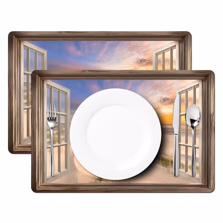 Doorkijk - Strand - Duinen - Natuur - Landschap Placemat vinyl groot -zzsfeer2_Kitchenyeah-website