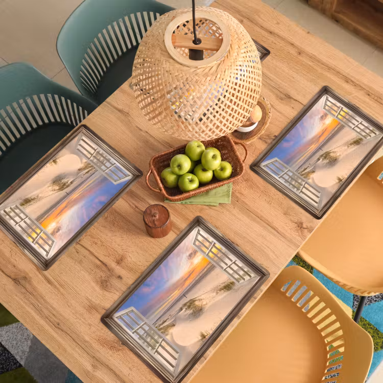 Doorkijk - Strand - Duinen - Natuur - Landschap Placemat vinyl groot -zzsfeer5_Kitchenyeah-website