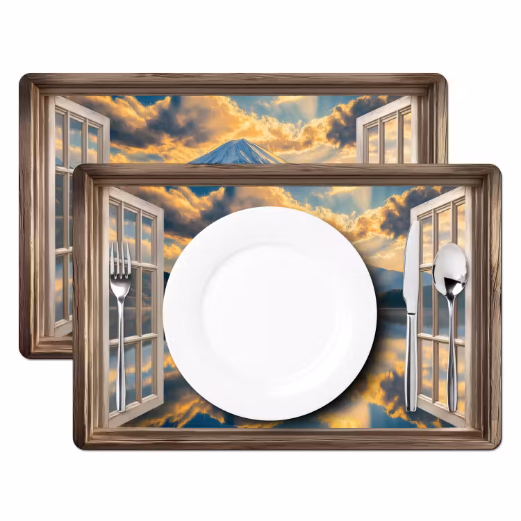 Doorkijk - Landschap - Bergen - Uitzicht - Raam Placemat vinyl groot -zzsfeer2_Kitchenyeah-website