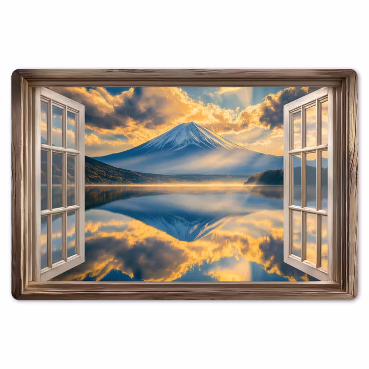Doorkijk - Landschap - Bergen - Uitzicht - Raam Placemat vinyl groot -zzsfeer1_Kitchenyeah-website