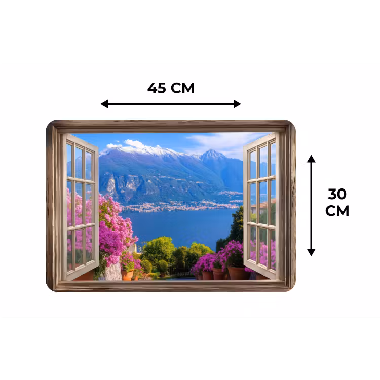 Doorkijk - Berg - Landschap - Uitzicht - Meer Placemat vinyl groot -specs