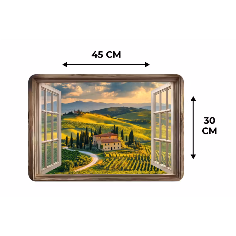 Doorkijk - Toscane - Uitzicht - Landschap - Zomer Placemat vinyl groot -specs