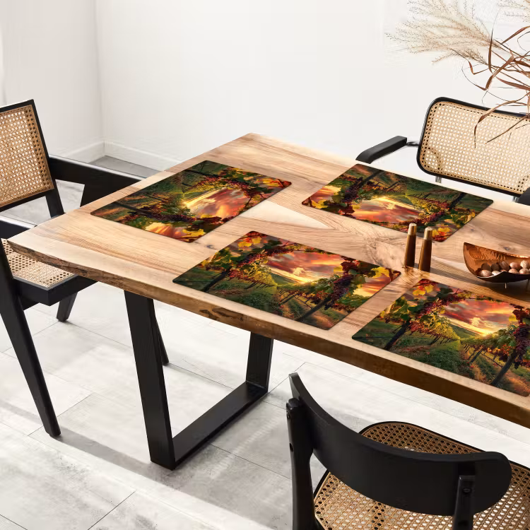 Wijngaard - Druiven - Zonsondergang Placemat vinyl groot -zzsfeer4_Kitchenyeah-website