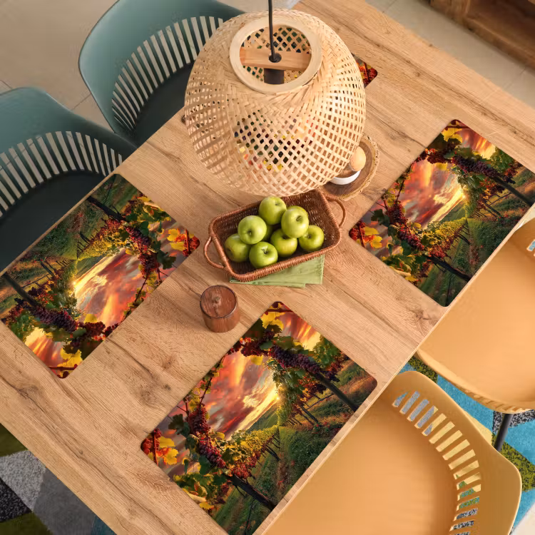 Wijngaard - Druiven - Zonsondergang Placemat vinyl groot -zzsfeer5_Kitchenyeah-website