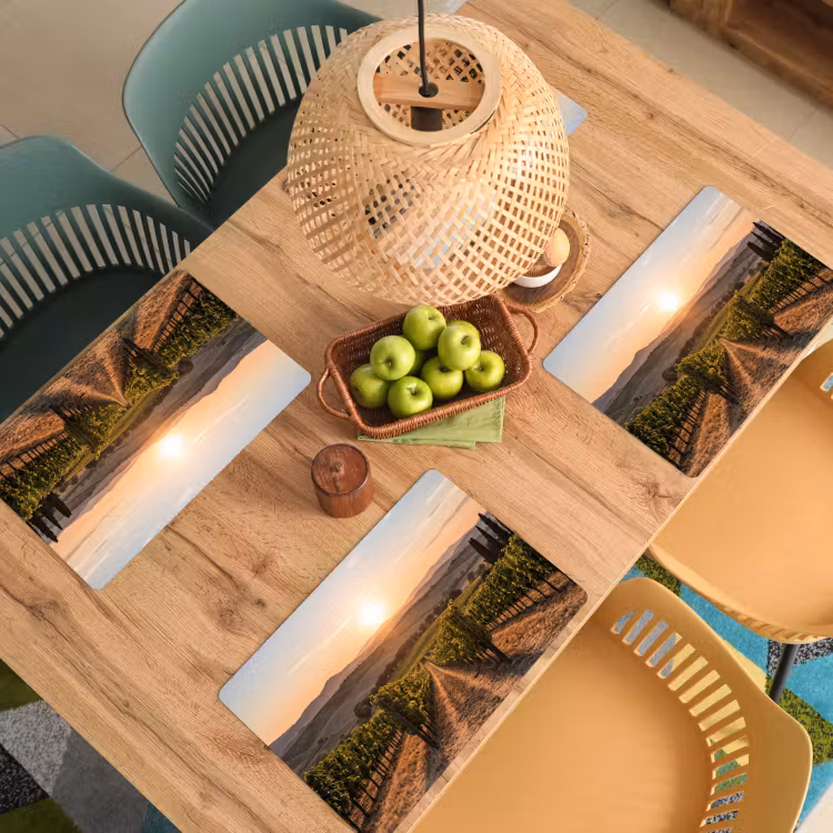 Wijngaard - Zonsondergang - Landschap Placemat vinyl groot -zzsfeer5_Kitchenyeah-website