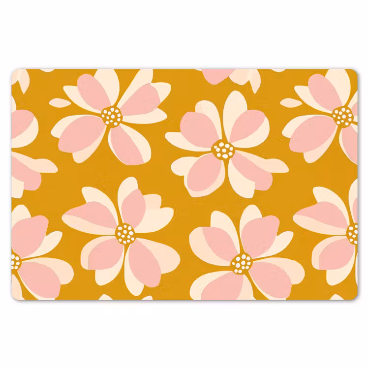 Vintage - Bloemen - Okergeel Placemat vinyl groot 368 -zzsfeer1_Kitchenyeah-website