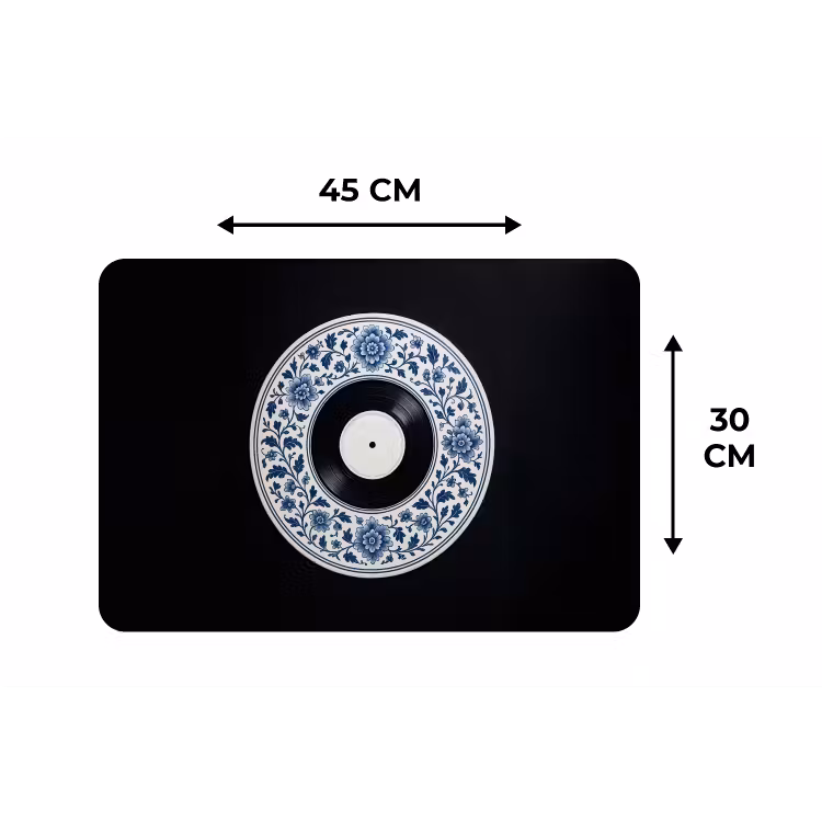 Vinyl - LP - Delfts Blauw - Muziek Placemat vinyl groot -specs