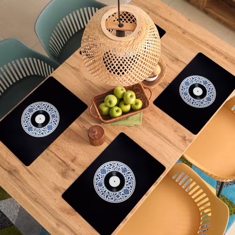 Vinyl - LP - Delfts Blauw - Muziek Placemat vinyl groot -zzsfeer5_Kitchenyeah-website