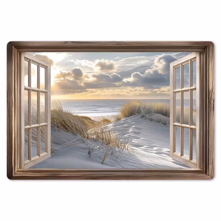 Doorkijk - Strand - Duinen - Zee - Natuur Placemat vinyl groot -zzsfeer1_Kitchenyeah-website