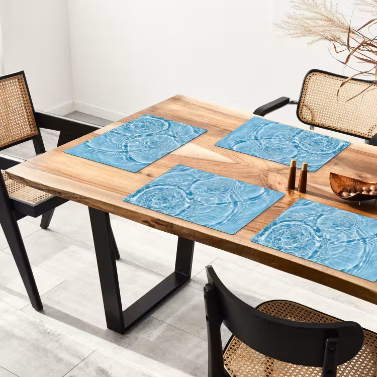 Water - Blauw - bubbels Placemat vinyl groot -zzsfeer4_Kitchenyeah-website