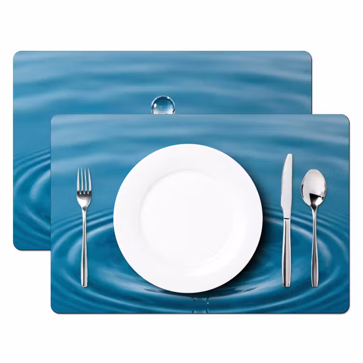 Waterdruppel - Water - Oppervlakte Placemat vinyl groot -zzsfeer2_Kitchenyeah-website