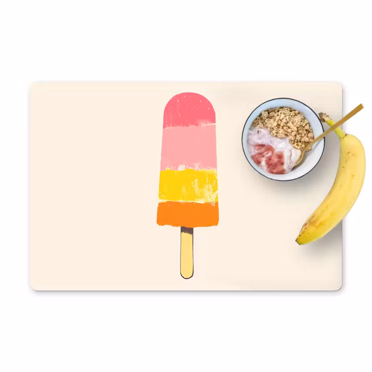 Waterijsje - Retro - Stokje - Roze Placemat vinyl groot -zzzproduct_Kitchenyeah-website