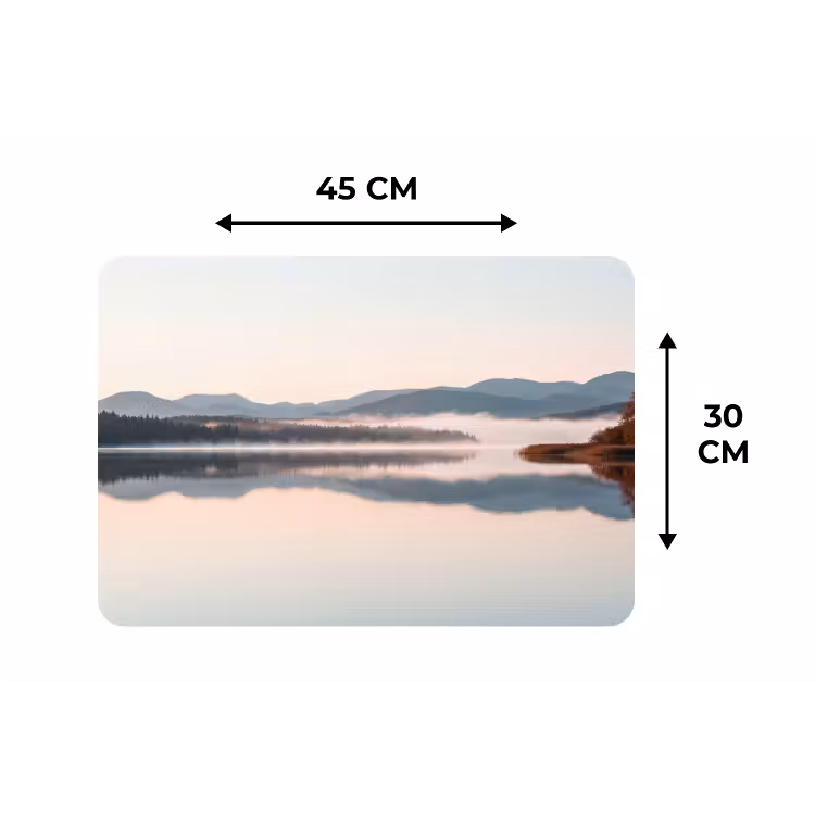 Water - Bomen - Mistlaag Placemat vinyl groot -specs