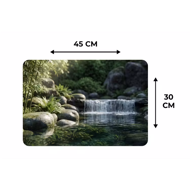 Beek - Waterval - Natuur - Groen Placemat vinyl groot -specs