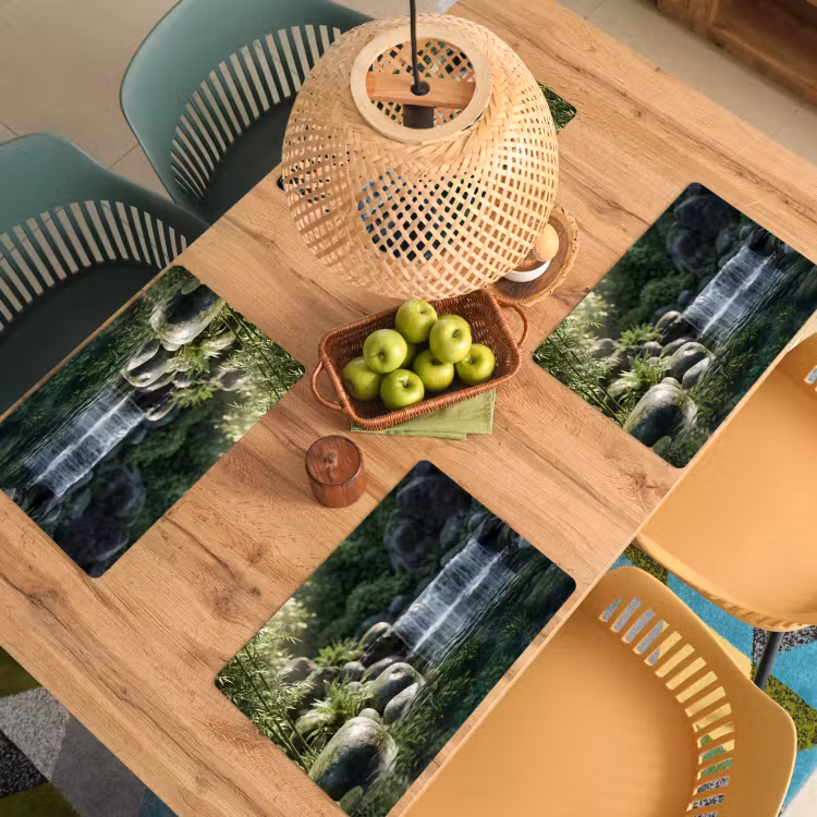 Beek - Waterval - Natuur - Groen Placemat vinyl groot -zzsfeer5_Kitchenyeah-website