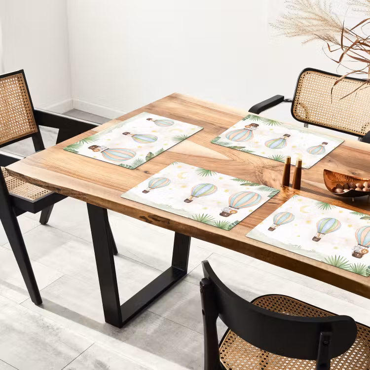 Aquarel - Luchtballonnen - Pastel Placemat vinyl groot -zzsfeer4_Kitchenyeah-website